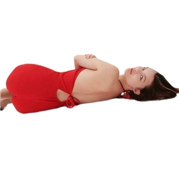 ZARA halter ribbed romper short jumpsuit NWT - Picture 4 of 7